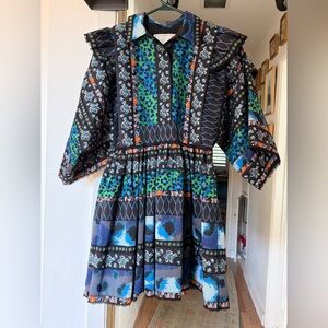 Kenzo x H&M Black Multi-Color Patterned Dress